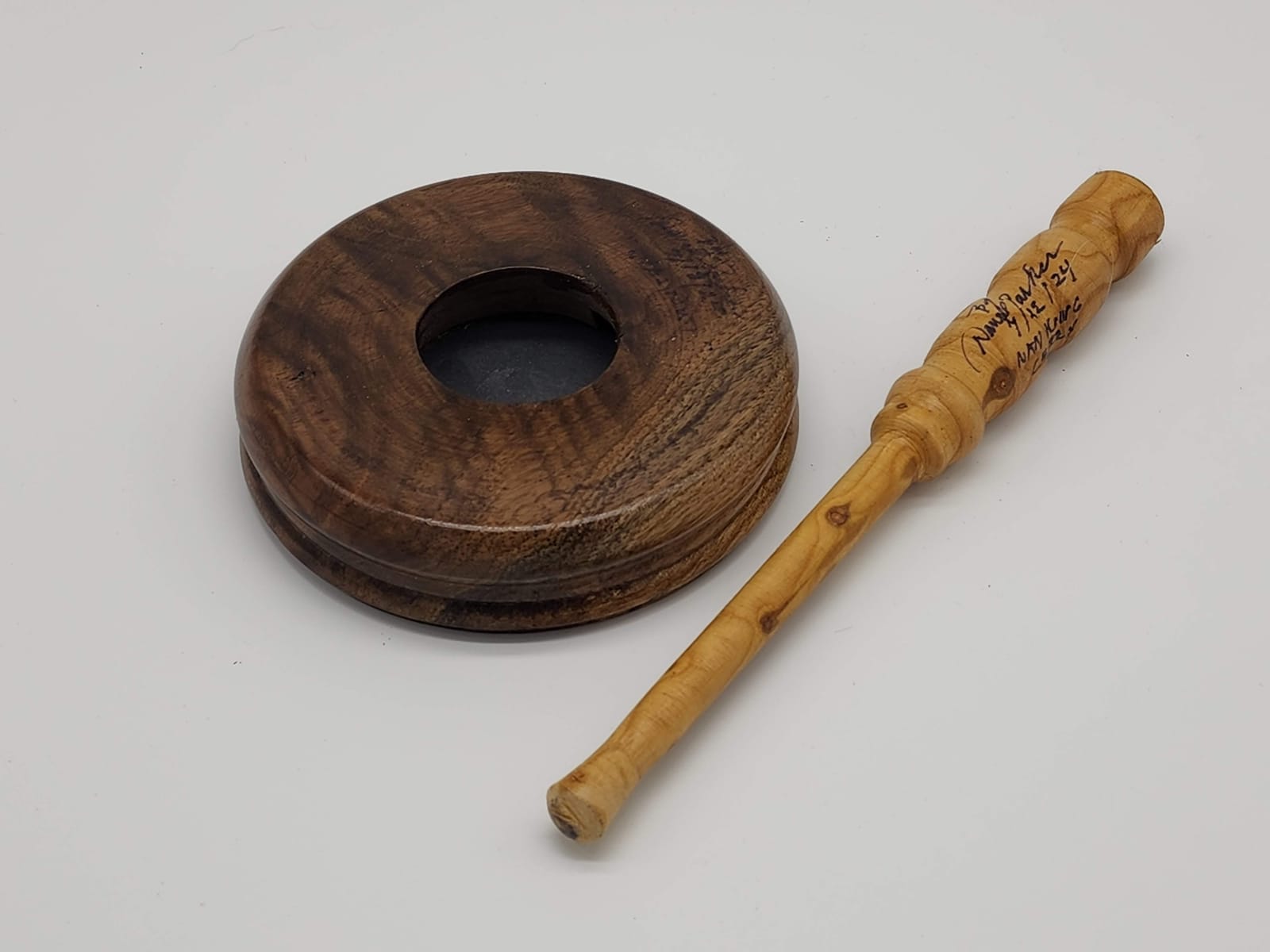 Dark walnut call with signed striker